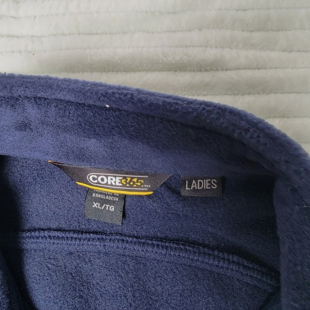 Core 365 Women's Fleece Vest XL Navy Full Zip Sleeveless Chimerix Logo NWT - Picture 8 of 9